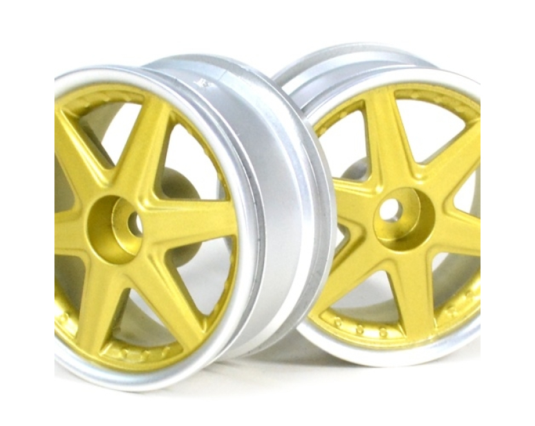 6-Spoke Wheel Set (2Pcs) Chrome For 1/10 RC Car (3mm Offset) Gold
